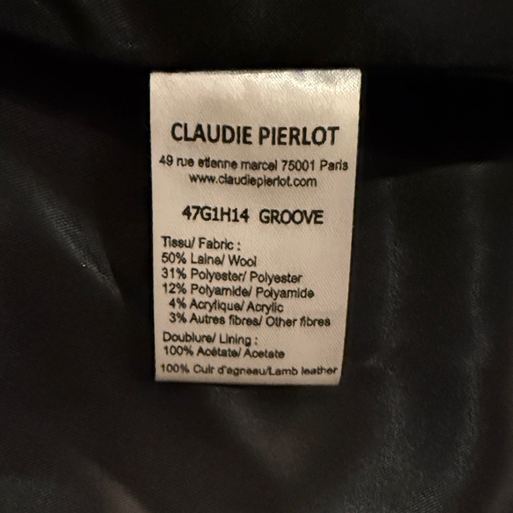 Geometric Patterned Coat Thick Wool With Real Fox… - image 4